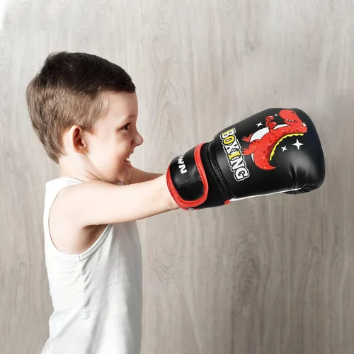 Vista 6 de Guantes de boxeo para niños, transpirables, de primera calidad, para saco de boxeo, kickboxing, MMA