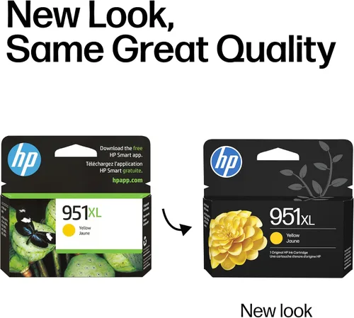 Vista 3 de HP 951XL Cartucho de tinta amarilla de alto rendimiento Funciona con OfficeJet 8600, Pro 251dw, 276dw, 8100, 8610, 8620, 8630 Elegible