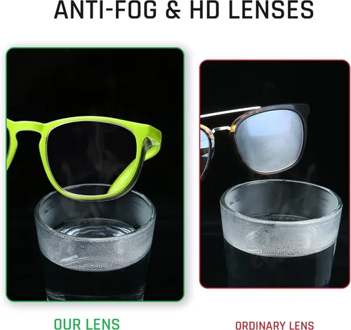 Vista 3 de Lentes de seguridad elegantes, lentes protectores transparentes antivaho y antiarañazos para hombres y mujeres