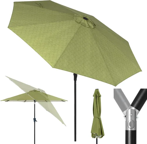 Vista 22 de Tempera Patio Market - Sombrilla de mesa para exteriores con botón de inclinación y manivela, sombrilla grande con poste resistente y toldo Beige