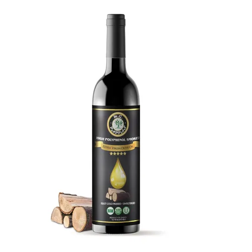 Vista 8 de M.G. PAPPAS Aceite de oliva extra virgen infundido con albahaca rico en polifenoles - Aceite de oliva griego prensado en frío y sin filtrar - Alto