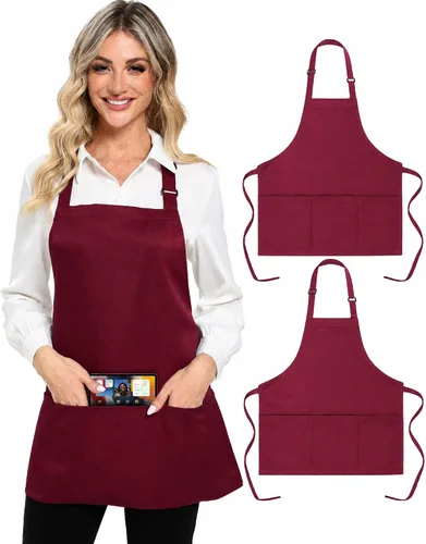 Vista 18 de Xeoxarel Delantal Babero Corto Medio Unisex con 3 Bolsillos