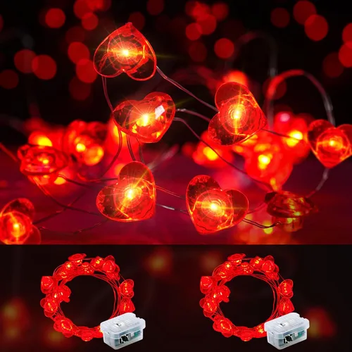 Vista 67 de Paquete de 6 luces de hadas a pilas con temporizador remoto, 8 modos de iluminación, 7 pies, 20 luces LED impermeables para Halloween, Navidad