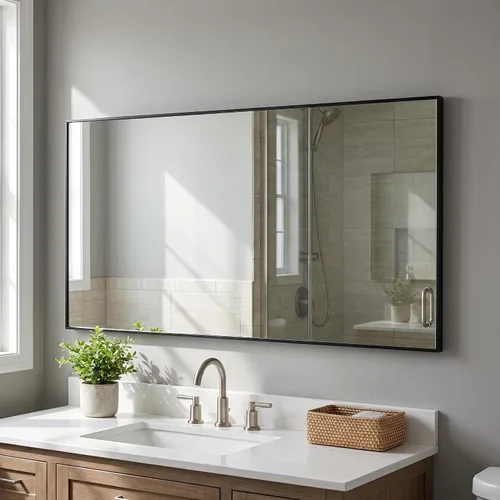 Vista 25 de BEAUTYPEAK Espejo de pared rectangular dorado de 24 x 36 pulgadas con marco de metal, se cuelga horizontal o vertical para sala de estar