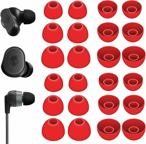 Vista 10 de 12 pares de almohadillas compatibles con auriculares intraurales Skullcandy, accesorios de silicona flexible de repuesto compatibles con Skullcandy