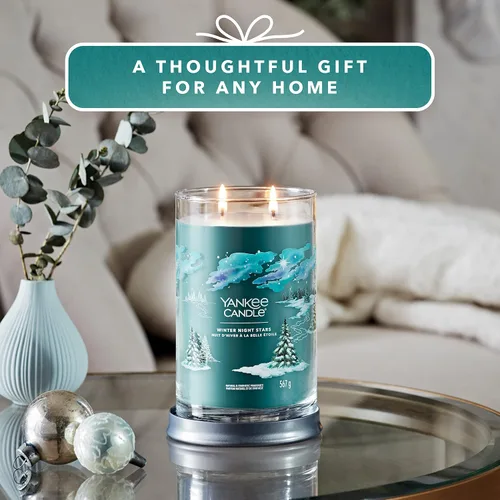 Vista 5 de Yankee Candle Winter Night Stars - Vela en vaso grande Rosa, ámbar, almizcle, doble mecha, para mujer