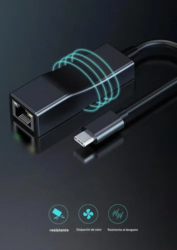 Vista 2 de Adaptador USB C a Ethernet para portátil HP Dell Laptop, Windows 11