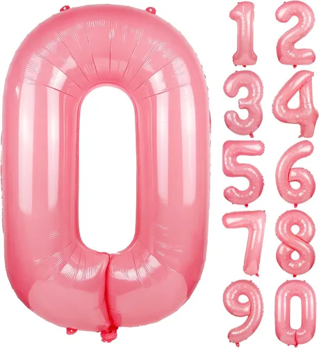 Vista 12 de Globo azul macarrón número 0 de 40 pulgadas, globo grande de película de poliéster de lámina de helio
