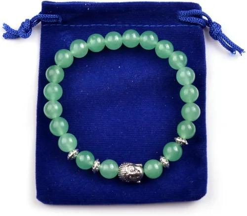 Vista 2 de Joya brazalete con gemas redondas de 8 mm, brazalete para los chacras, regalo de cumpleaños