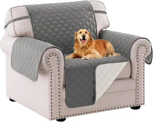 Vista 11 de PrinceDeco Funda de sofá para perros, lavable y reversible, apta para mascotas, resistente al agua, protector de muebles con correas elásticas