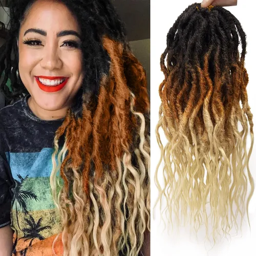 Vista 62 de Rizos de cabello sintético tejido en crochet de 16 pulgadas, 8 paquetes, Rizos de cabello tejido en crochet pre-enlazados con extremos rizados