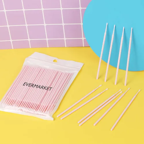 Vista 4 de EVERMARKET Micro hisopos para extensiones de pestañas, 200 microaplicadores desechables para maquillaje, microswabs de 0.079 pulgadas