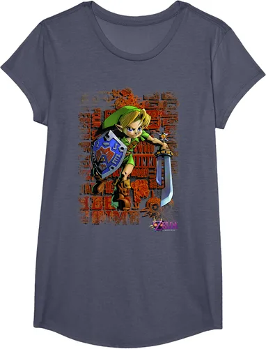 Vista 8 de Legend of Zelda Majoras Mask Link Action Retrato Camiseta Negro