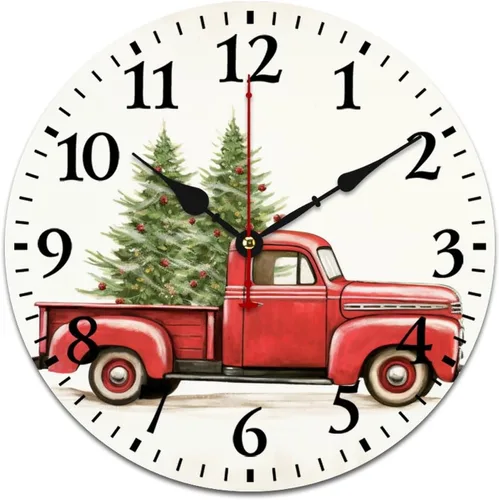 Vista 15 de Reloj de pared de madera Country Autumn Harvest Acuarela Calabaza Flores Redondo Reloj Decorativo de Calidad Cuarzo Sin Ticking Otoño Acción