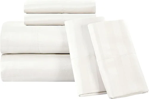 Vista 33 de ROYALE LINENS Juego de sábanas de 300 hilos 100% algodón peinado de fibras largas, 4 piezas, 1 sábana bajera, 1 encimera y 2 fundas de almohada