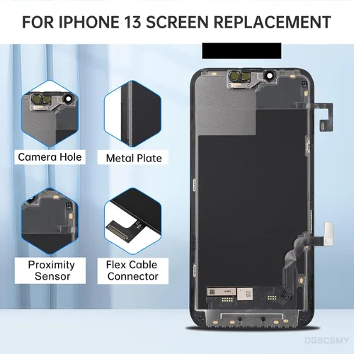 Vista 2 de para iPhone 13 Reemplazo de pantalla con auricular 6.1" LCD Kit de reparación Display Digitizer Ambient Light Sensor 3D Touch Full Assembly