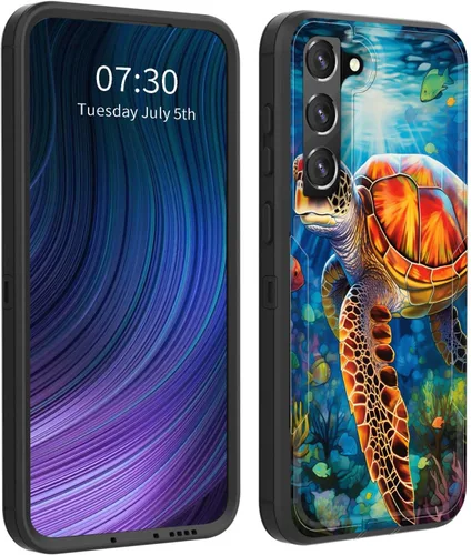 Vista 19 de Funda para Galaxy S23 5G, híbrida de doble capa (tapa a prueba de polvo integrada) (soporte magnético para automóvil) a prueba de golpes, protección