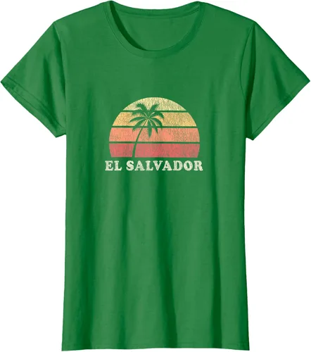 Vista 39 de El Salvador Vintage 70s Retro Throwback Design Camiseta, Azul