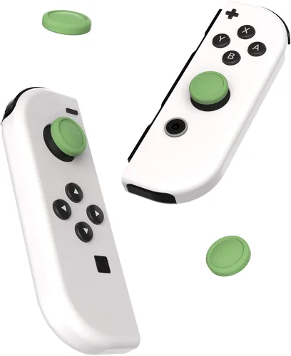 Vista 6 de eXtremeRate PlayVital Switch Joystick Caps, Switch Lite Thumbstick Caps, Silicone Analog Cover for OLED Joycon Thumb Grips - Matcha Green