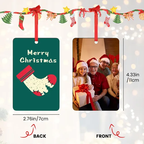 Vista 2 de Adornos de Navidad personalizados 2025, adorno de Navidad personalizado de doble cara, adorno de foto para árbol de Navidad para niños, mamá, papá