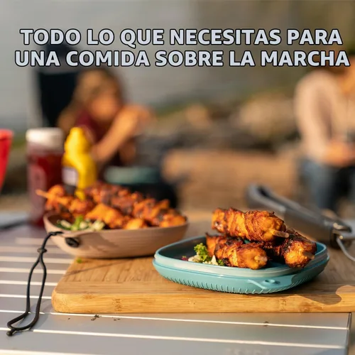 Vista 5 de UCO Kit de 4 piezas para acampar con cuenco, plato y juego de utensilios de tenedor 3 en 1