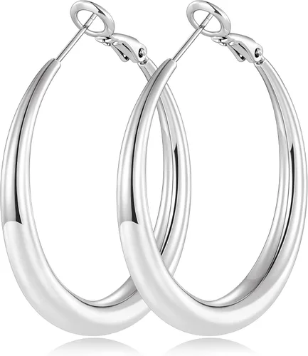 Vista 14 de Pendientes de aro de oro para mujer de moda con poste de plata de Dorado