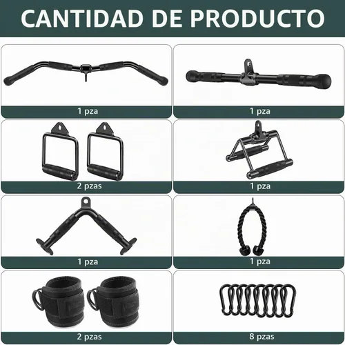 Vista 2 de Cable Machine Attachment, Cable Attachments for Gym, Gym Cable Attachments, Cable Machine Attachments Set