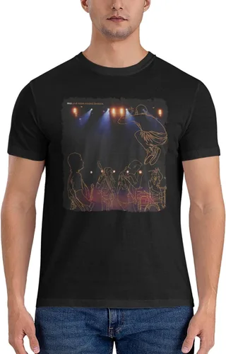 Vista 8 de Camiseta de manga corta con gráficos de algodón para hombre, color negro