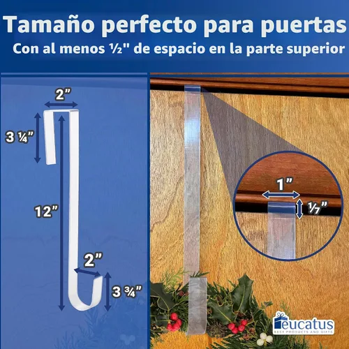 Vista 2 de Gancho de corona que no se raya, 100 % transparente, de 12 pulgadas. Ganchos de corona de Navidad para decoraciones de otoño, Halloween