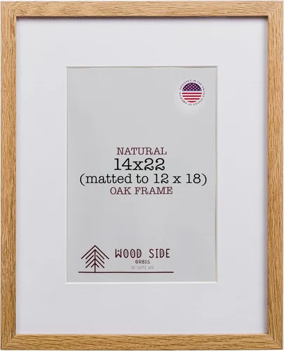 Vista 26 de Marcos de fotos de madera de roble de 11 x 17 pulgadas con paspartú para 9 x 15 pulgadas, marco de fotos de madera maciza natural para colgar