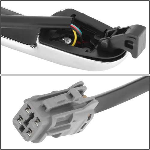 Vista 5 de DNA MOTORING Manija de puerta exterior delantera izquierda compatible con 09-13 Kia Forte/Koup, con cerradura de cerradura, cromo, OEM-DHO-01248