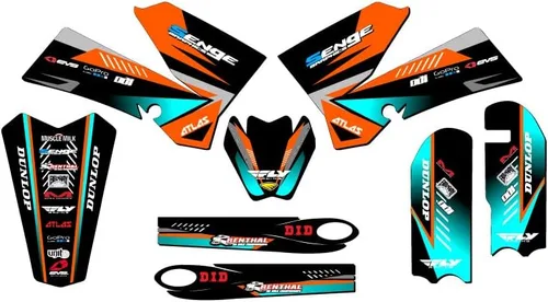 Vista 10 de Kit de base gráfica SX 105 Surge Black Senge 2006-2012 compatible con KTM