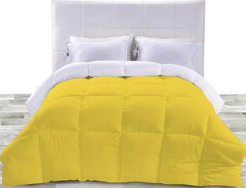 Vista 17 de BedDecor Edredón reversible de microfibra de alta calidad de 400 GSM, relleno de microfibra de 15.16 oz/m², 600 hilos, 100% algodón egipcio sólido