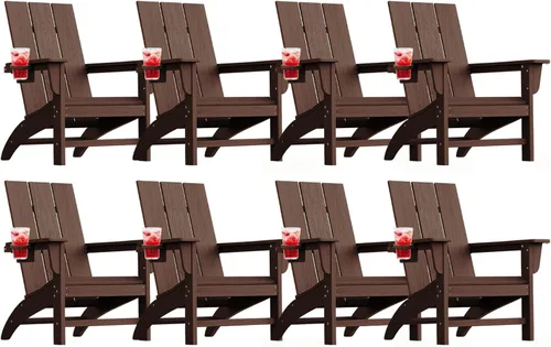 Vista 53 de Silla Adirondack moderna, sillas de patio de plástico HDPE para todo tipo de clima, silla para hoguera, sillas de césped al aire libre para terraza