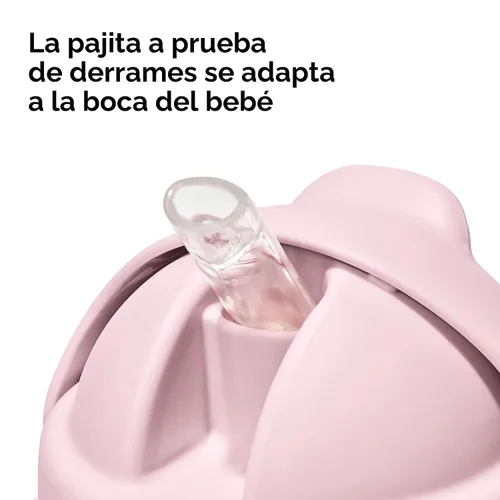 Vista 2 de OXO Tot Transitions Vaso con Pajita con Asas 6 oz. - Ópalo y Flor - Paquete de 2