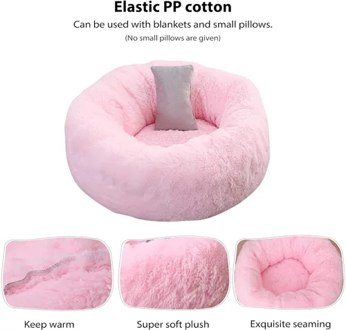 Vista 3 de PETCUTE Cama redonda para gatos, cama para mascotas, cama para mascotas, lavable a máquina