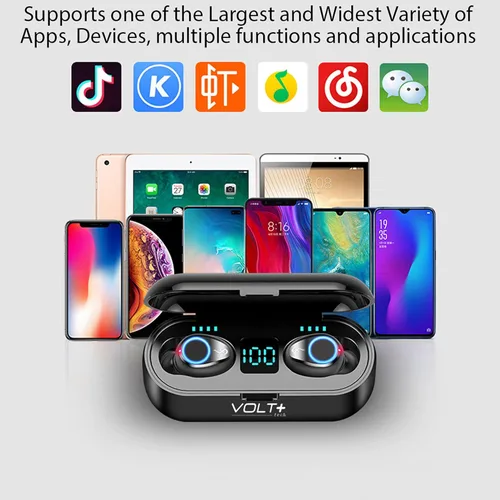 Vista 8 de Auriculares inalámbricos V5.3 Bluetooth compatibles con pantalla LED Xiaomi Redmi Note 10, micrófono 8D Bass IPX4 impermeable/resistente al sudor