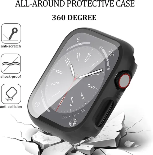 Vista 14 de 6-Pack Case with Screen Protector for Apple Watch SE3/SE2/SE/6/5/4 44mm Negro/Transparente/Rosa/Blanco/Starlight/Oro Rosa
