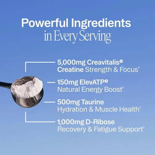 Vista 4 de Ora Organic Monohidrato de creatina en polvo, creatina micronizada para mujeres y hombres, creavitalis de origen alemán para la fuerza, elevATP