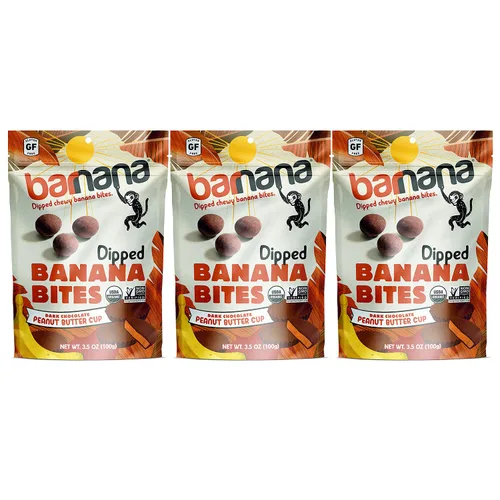 Vista 25 de Barnana - Bocaditos de plátano de coco masticables orgánicos, golosina deshidratada saludable, aperitivo de plátano y coco masticable, hecho