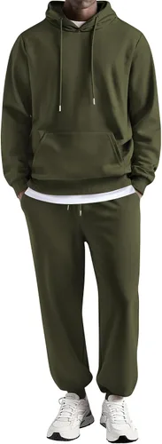 Vista 7 de COOFANDY Conjunto deportivo de 2 piezas para hombre, conjunto deportivo casual con capucha