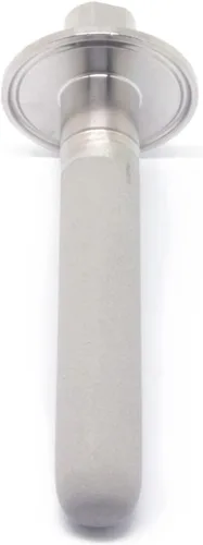 Vista 5 de QiiMii Piedra de difusión de tres abrazaderas de acero inoxidable de 1.5 pulgadas, aireación de 2 micrones, carbonatación con entrada de CO2 NPT