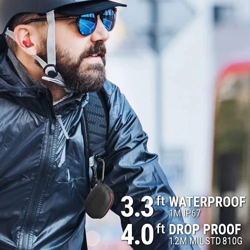 Vista 2 de Catalyst Funda protectora impermeable para Beats Studio Buds/Studio Buds+, funda Beats Studio Buds Plus, con mosquetón de alta calidad, diseño Negro