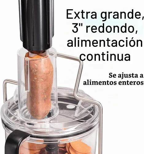 Vista 3 de Hamilton Beach Professional Stack & Snap - Procesador de alimentos y espiralizador de verduras para rebanar, triturar y amasar, canal