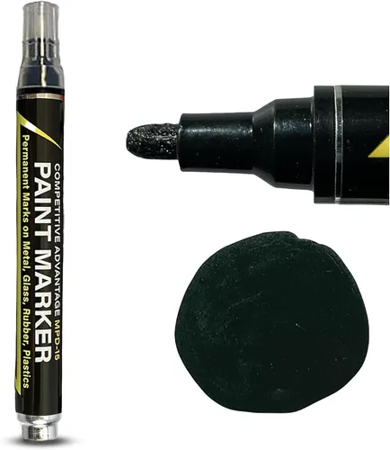 Vista 10 de Marcadores de Pintura Esmaltada Competitive Advantage MPD-15 NEGRO - 1 Paquete Marcas Permanentes en Metal, Vidrio, Goma, Plástico y más