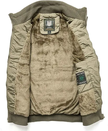 Vista 2 de HOW'ON Chaleco cálido para exteriores sin mangas, cuello alto, forro polar, para hombre