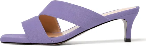 Vista 2 de MODENCOCO Sandalias casuales de tacón bajo para mujer, de gamuza y puntera cuadrada, 2 pulgadas
