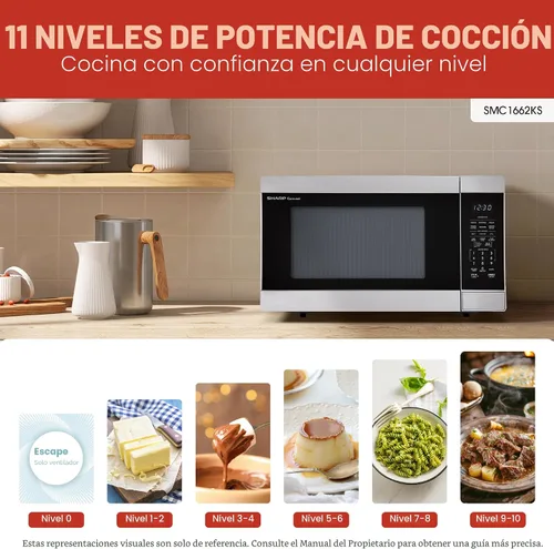 Vista 3 de SHARP Horno microondas para encimera con plato giratorio extraíble de 13.6 pulgadas, 1100 vatios, 1.6 pies cúbicos, acero inoxidable Tocadiscos