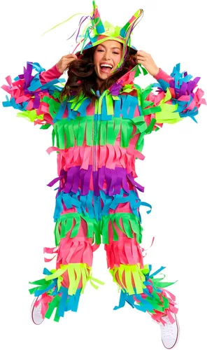 Vista 7 de Tipsy Elves Disfraz de piñata para mujer de Halloween para adultos Piñata multicolor