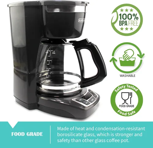 Vista 5 de Jarra de repuesto de 12 tazas compatible con cafetera Black and Decker modelo # CM1160B, CM1160W